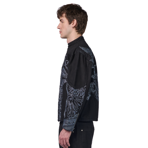 "hellboy" denim Biker jacket black