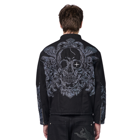 "hellboy" denim Biker jacket black