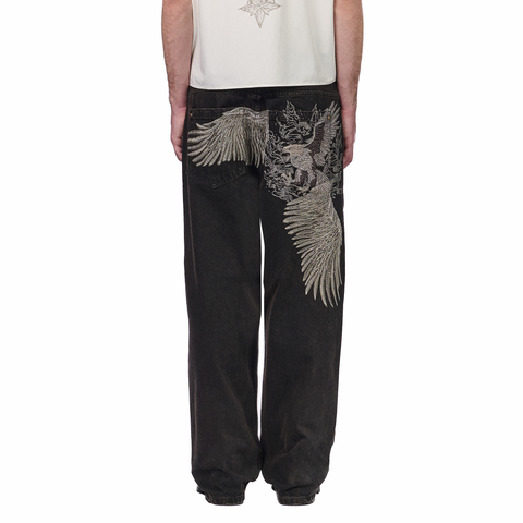 "hellboy" brown washed Denim 01