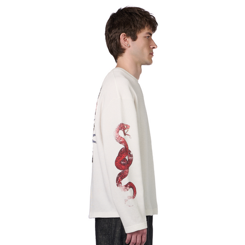 "hellboy" waffle Longsleeve off white