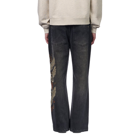 "hellboy" brown washed bootcut Denim