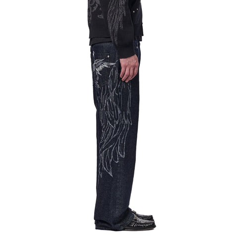 "hellboy" indigo raw bootcut Denim