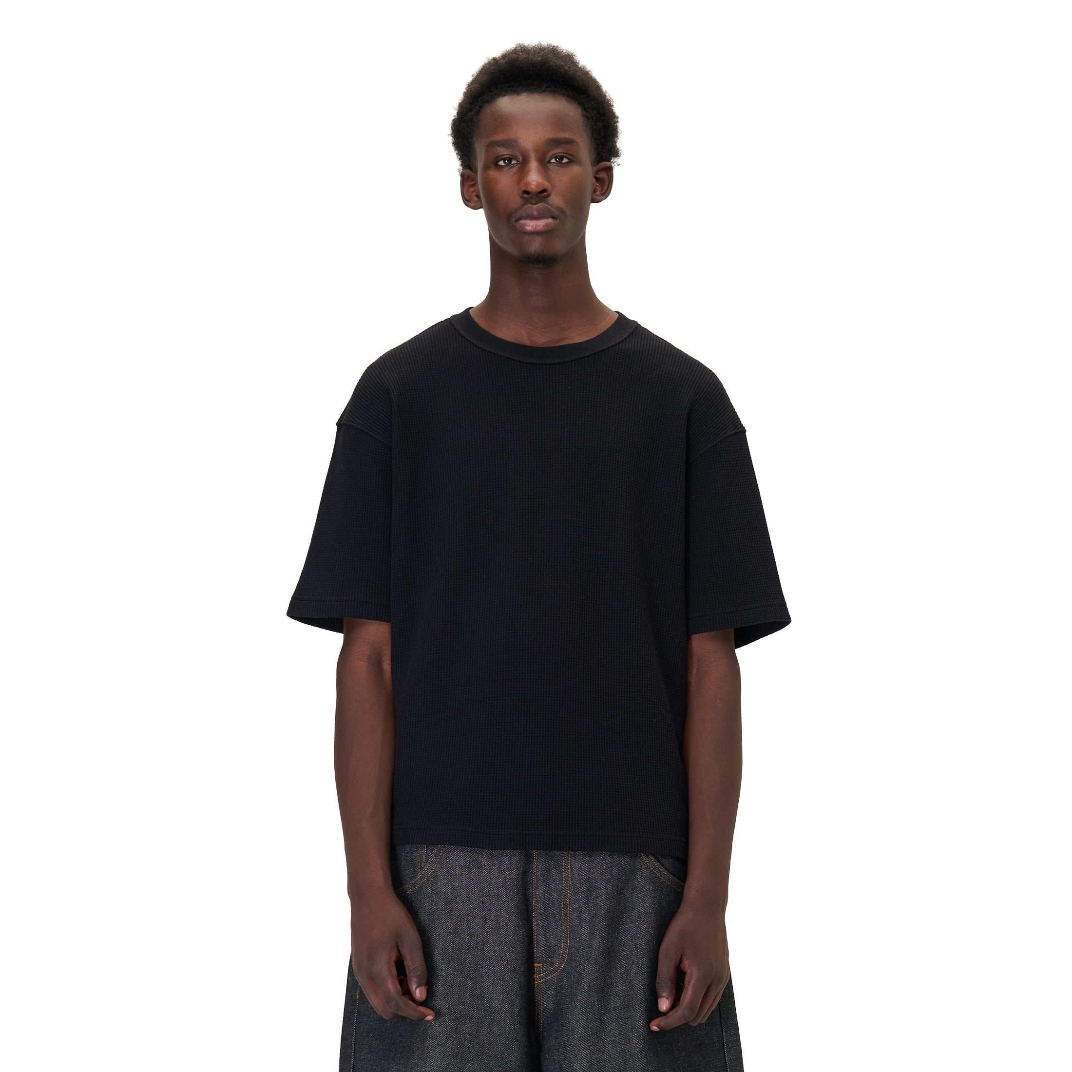 【SATIIIZ】Repaz Printing Waffle T-shirt A11770_0SIAC_5CSA_F.jpg