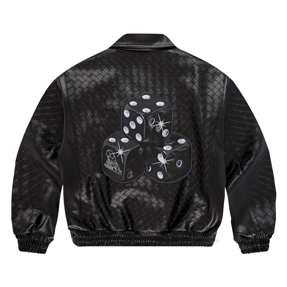 "dice" 3d woven leather Jacket derschutze