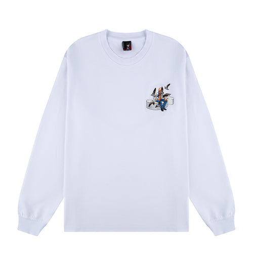 "silence" Long Sleeve white