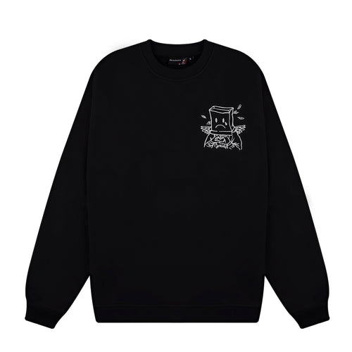 "valentines day" oversized crewneck black