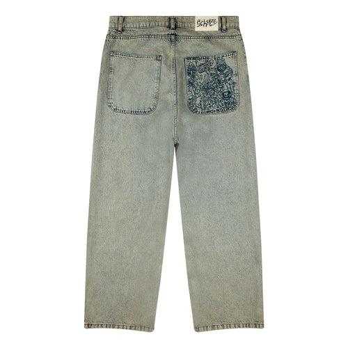 "astro skeletons" Jeans washed blue